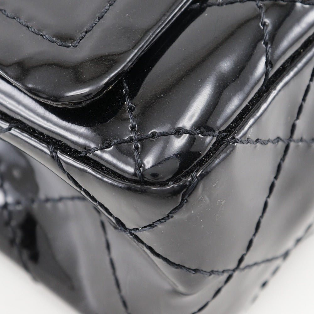 CHANEL Shoulder Bag Patent leather black Double flap Matrasse ChainShoulder Women