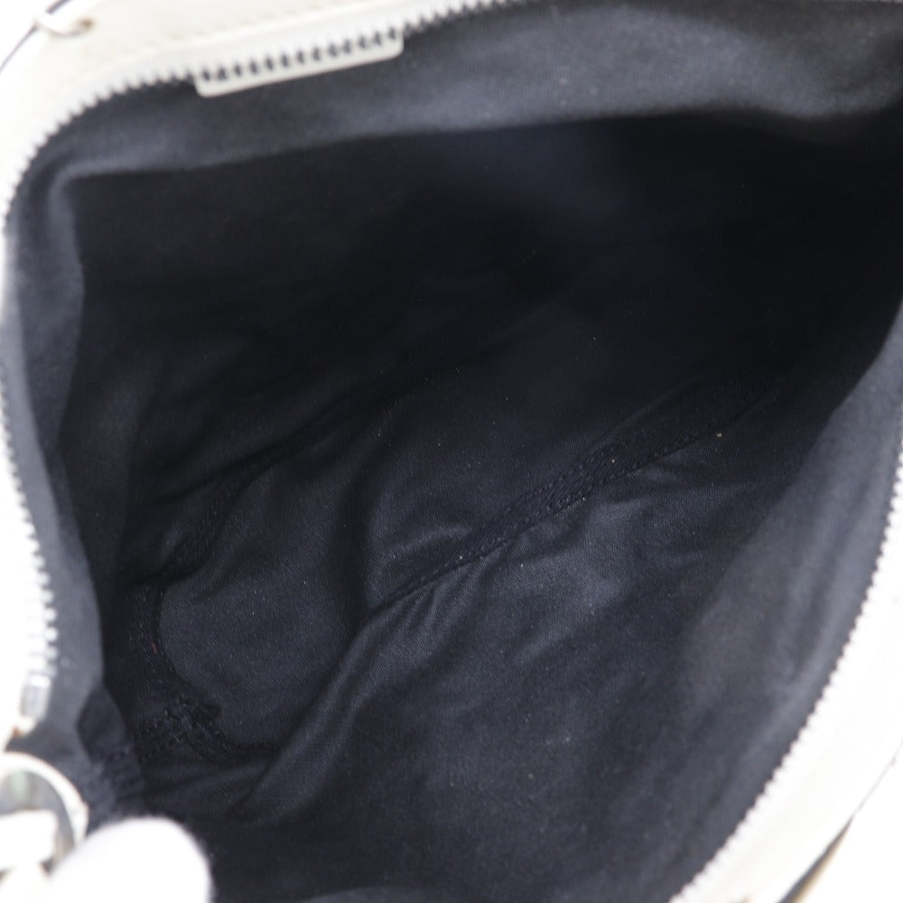 CELINE Shoulder Bag Leather, Canvas Off White/Black flour Women