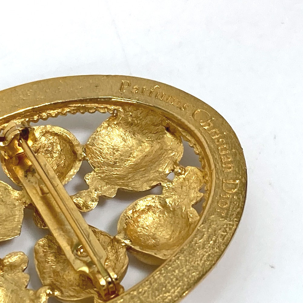 Christian Dior Brooch Gold Plated gold circle round vintage Perfume bottle motif Women