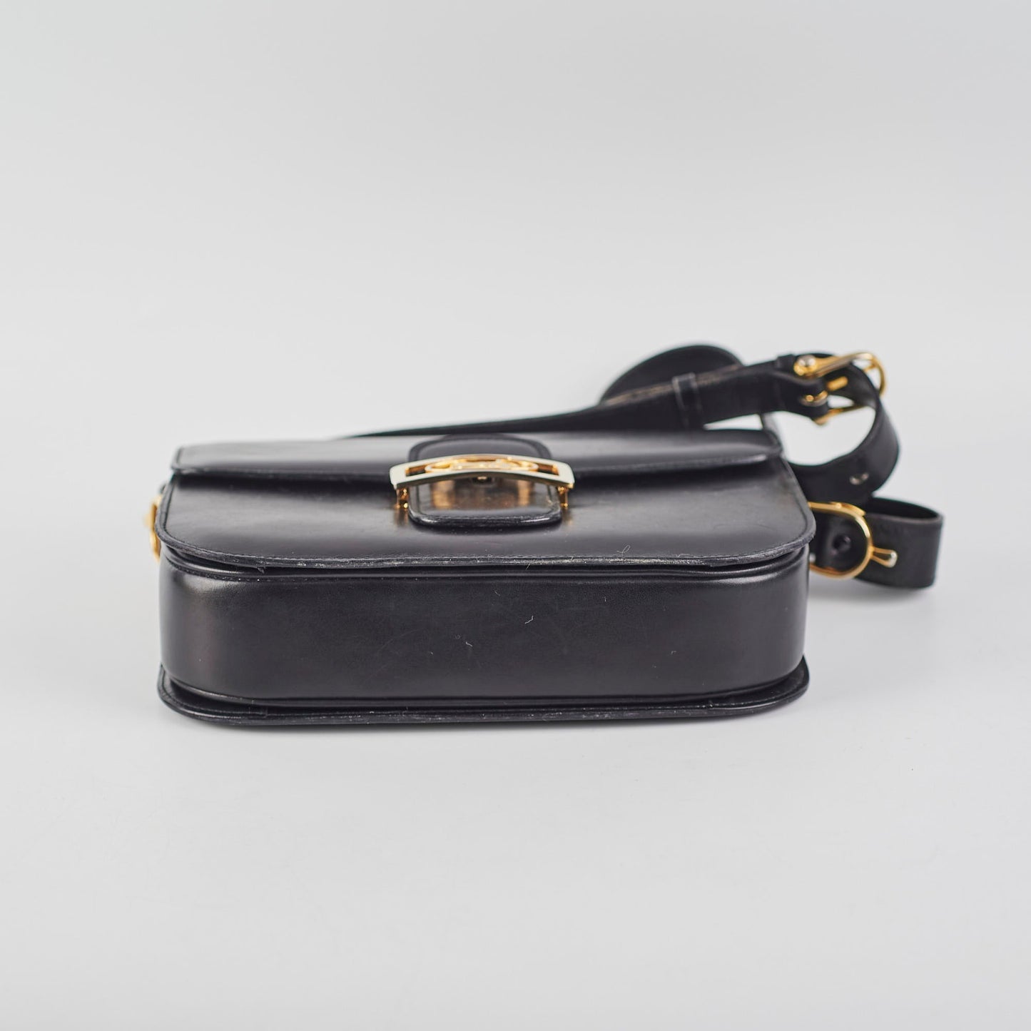 Luxury CELINE Vintage Horse Carriage Bag Black