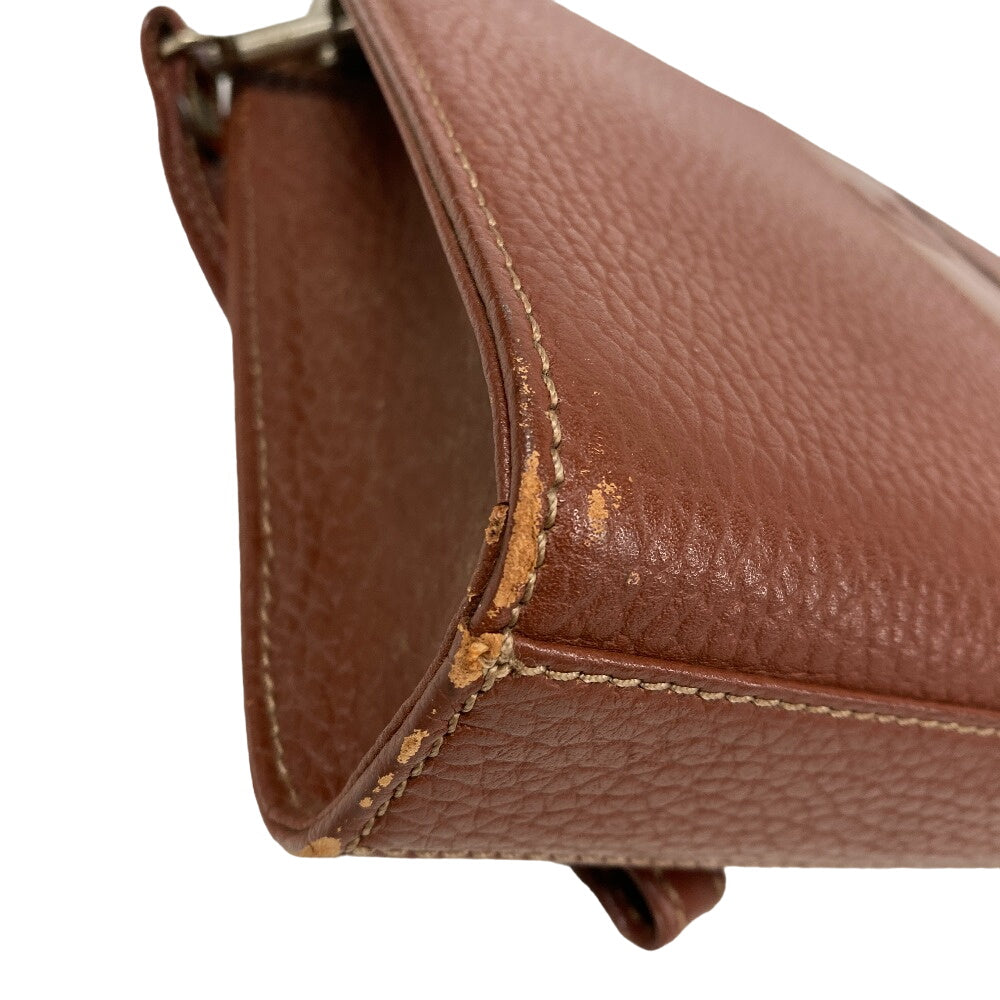 BURBERRY business bag leather Brown clutch bag embossed Carriage mens