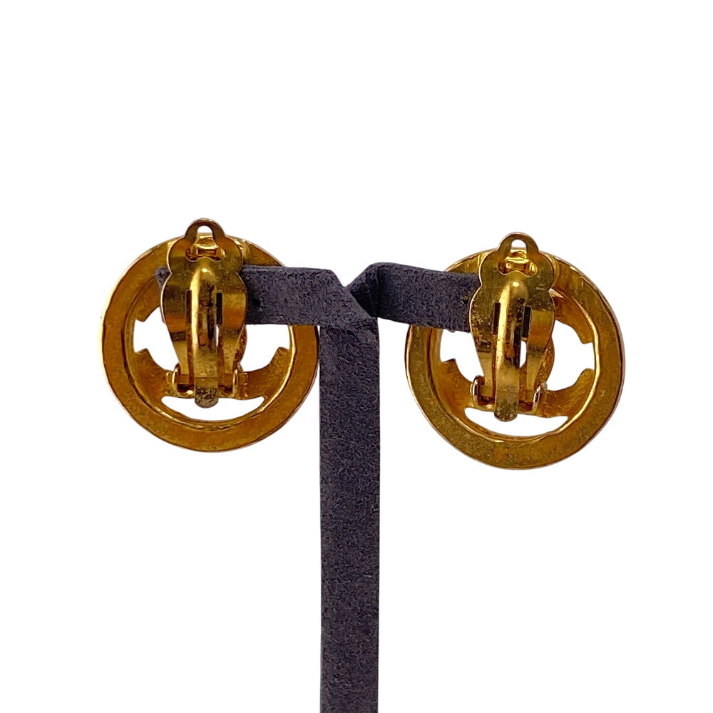 CHANEL Earring Gold Plated gold COCO Mark