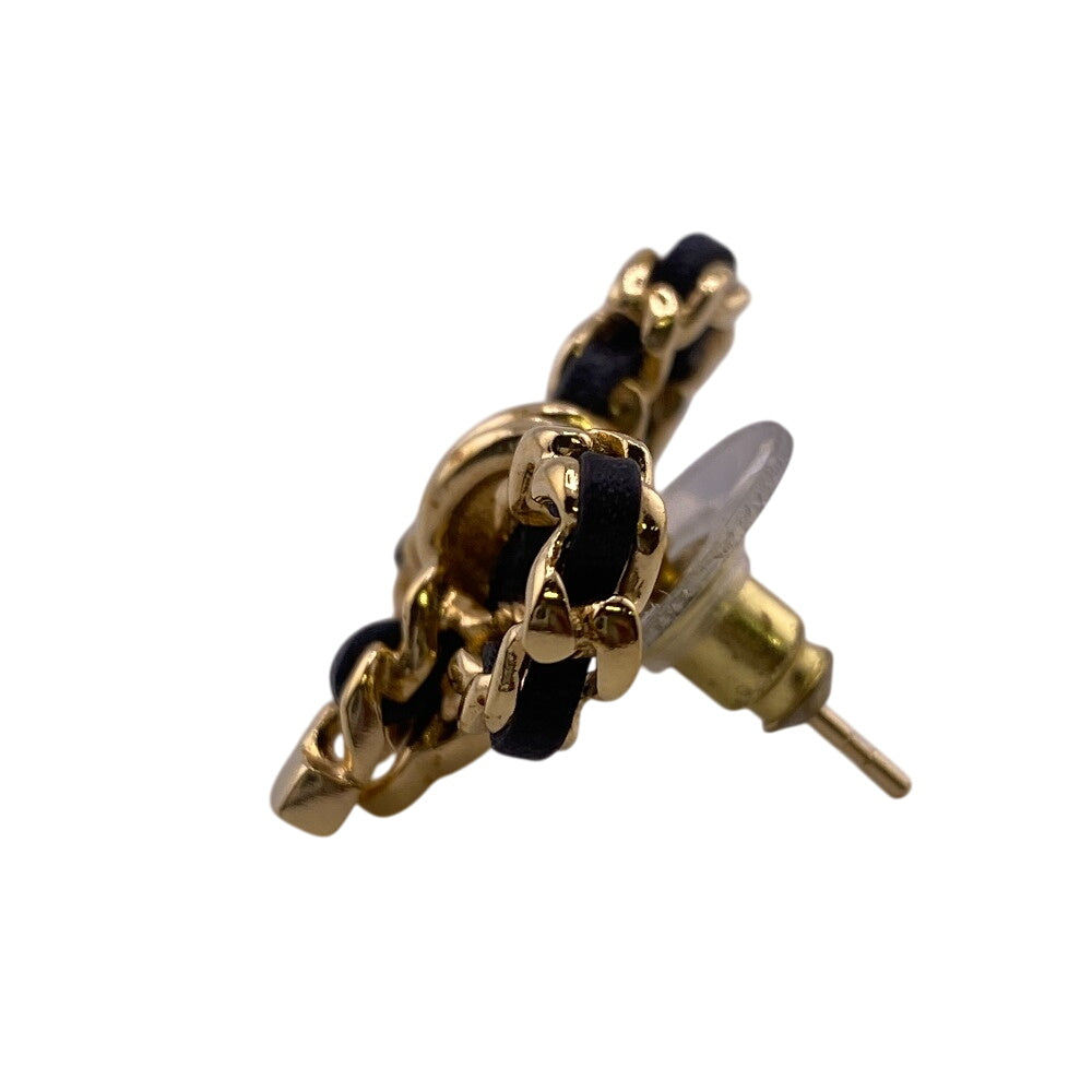 CHANEL Pierce Gold Plated gold COCO Mark Ribbon Women