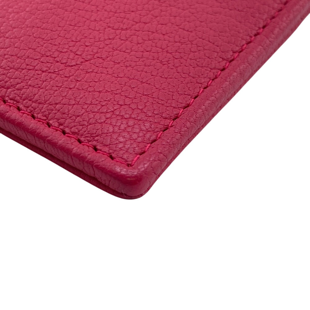 CHANEL Coin case leather pink Fragment case Card Case COCO Mark Women
