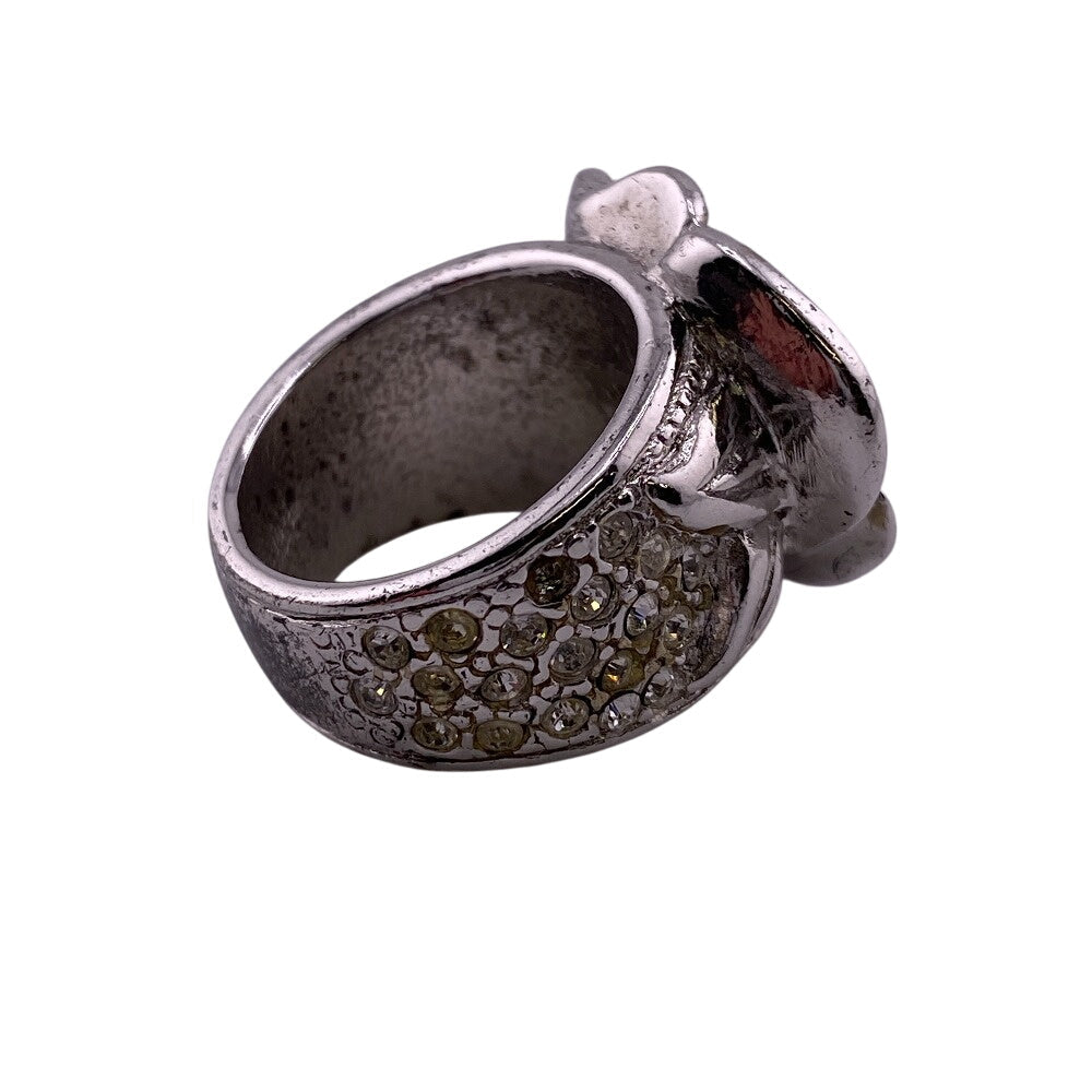 CHANEL Ring Rhinestone Orange Camelia 12å·