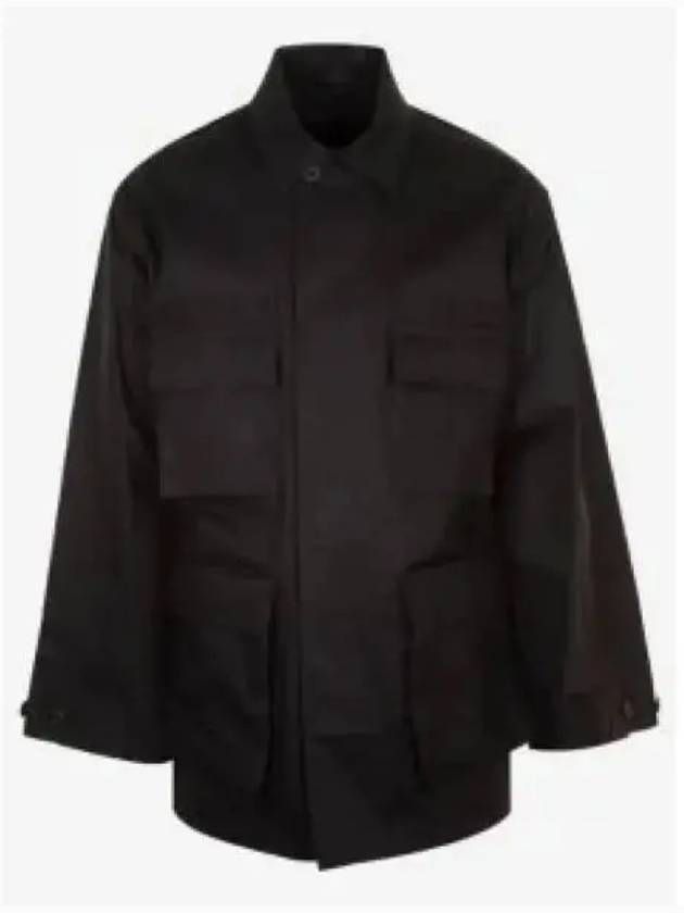 Luxury Balenciaga Trending 2025 Men's Cotton Drill Cargo Jacket Black
