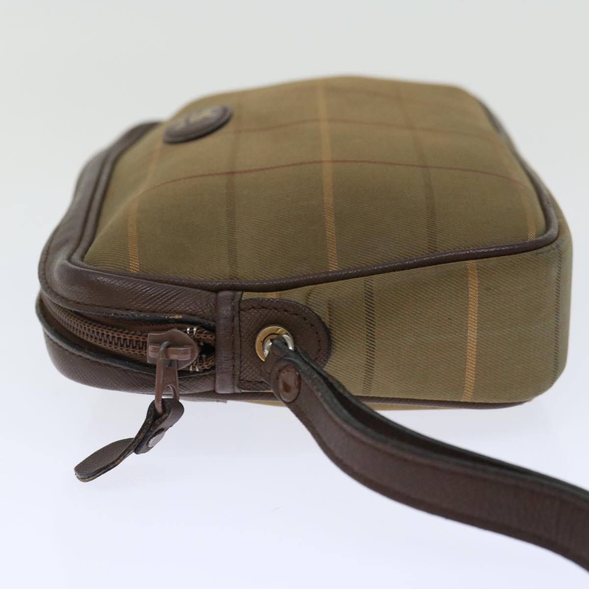 Luxury BurberrySs Nova Check Clutch Bag Canvas Beige Auth ac2857