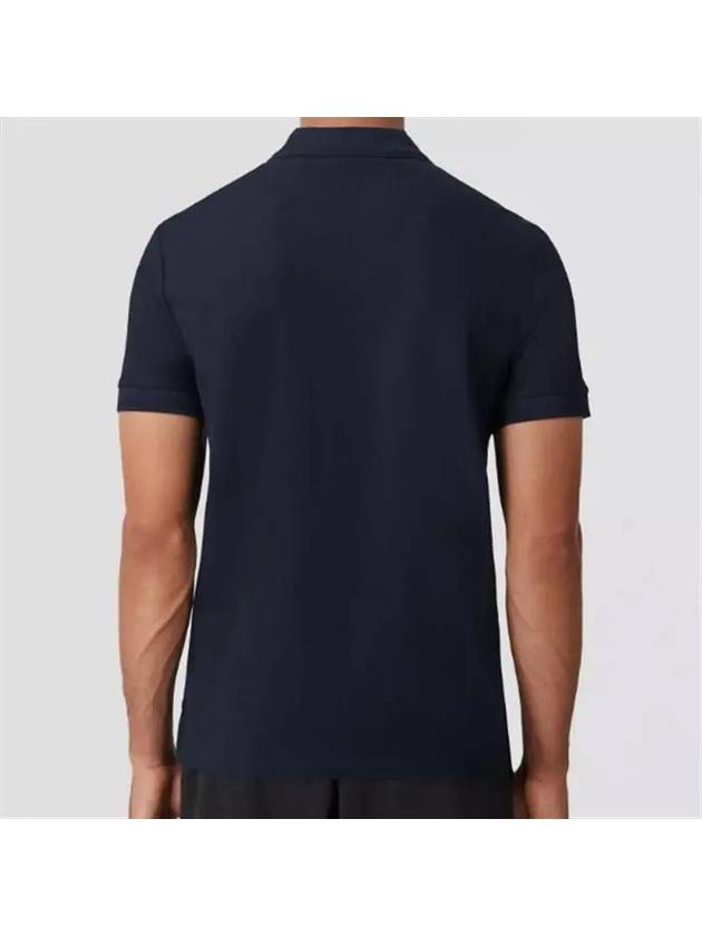 Luxury Burberry Men's CHUNKY Monogram motif cotton Polo Shirt navy