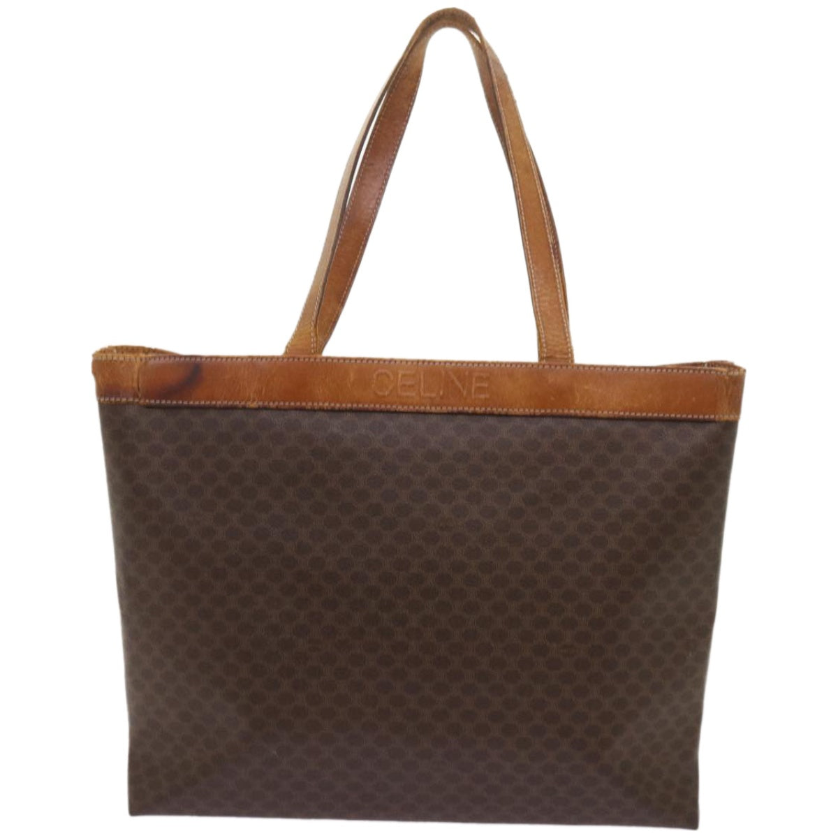 Luxury CELINE Macadam Canvas Tote Bag PVC Brown am5886