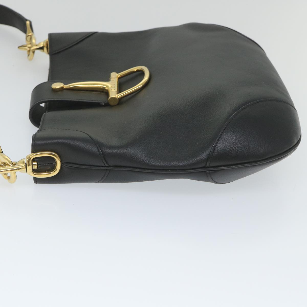 Luxury CELINE Shoulder Bag Leather Black ar10477
