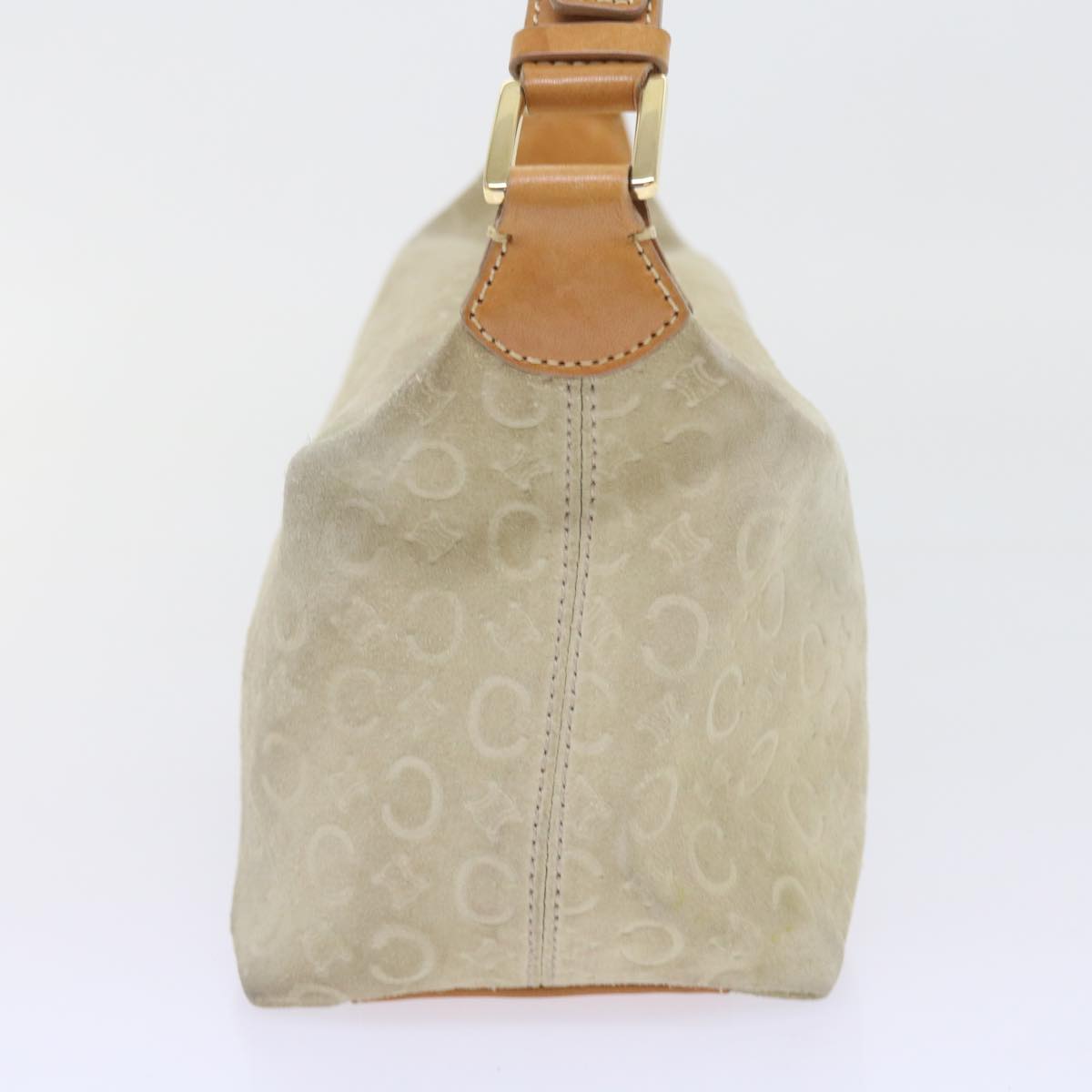 Luxury CELINE C Macadam Canvas Shoulder Bag Beige ar10626B