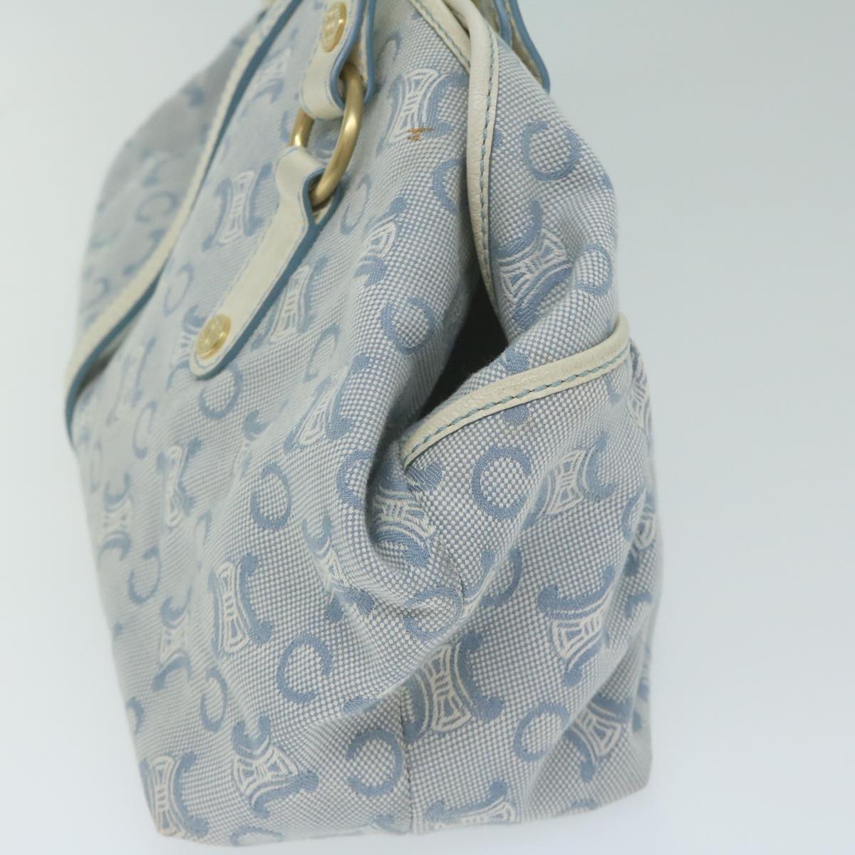 Luxury CELINE Paris Macadam Canvas Hand Bag Blue ar11152B