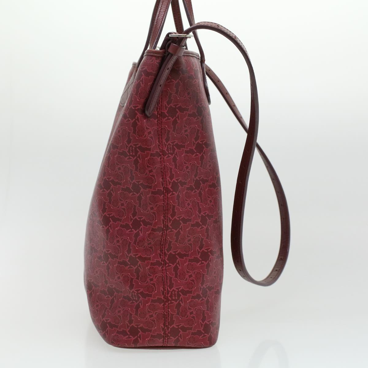Luxury CELINE Sulky Line Hand Bag PVC Leather 2way Red ar8225