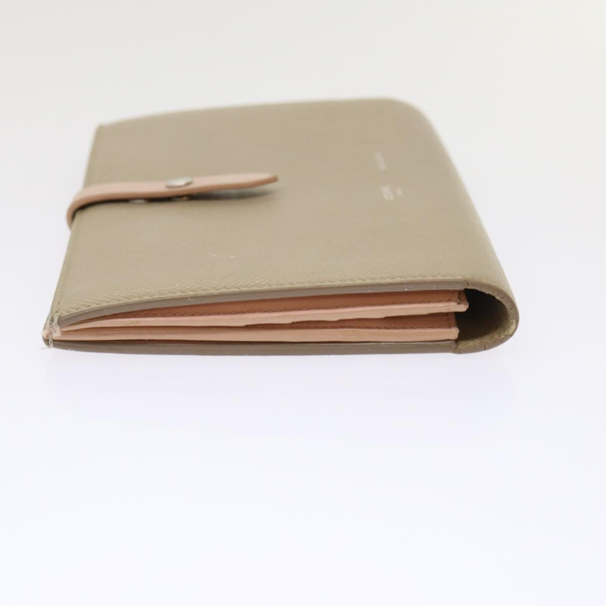 Luxury CELINE Large Strap Wallet Leather Beige ar9727B