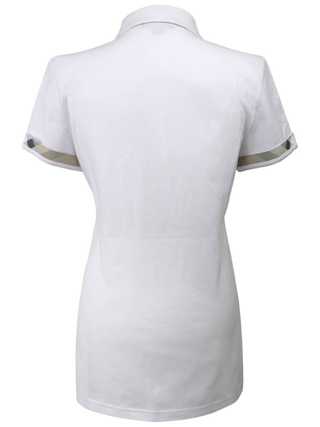 Luxury Burberry WoMen's Check Pattern Polo Shirt White