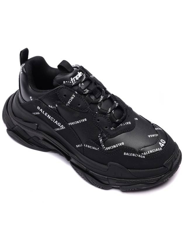 Luxury Balenciaga Trending 2025 Allover Logo Triple S Low Top Sneakers Black