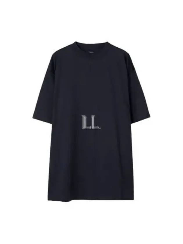 Luxury Balenciaga Trending 2025 Cotton Crew Neck Short Sleeve T-Shirt Navy