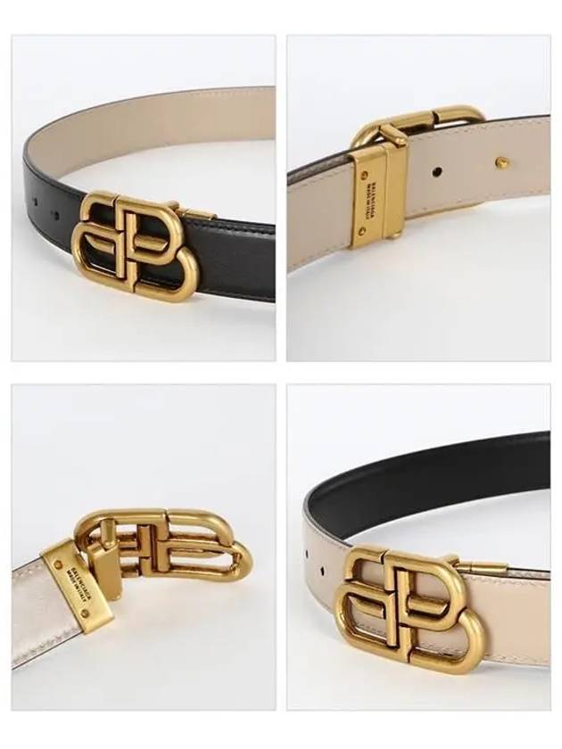 Luxury Balenciaga Trending 2025 BB Logo Double-Sided Belt Black