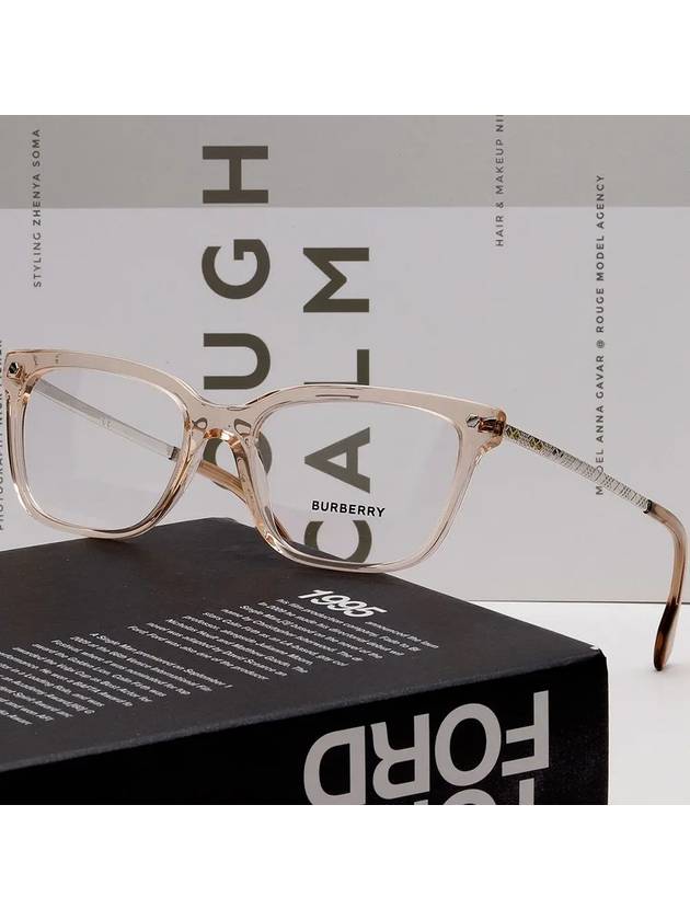 Luxury Burberry Eyewear Demo Square Horn-rimmed Eyeglasses Pink