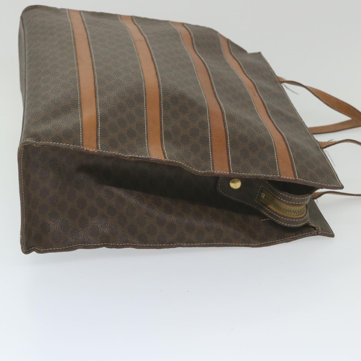 Luxury CELINE Macadam Canvas Shoulder Bag PVC Leather Brown 10227