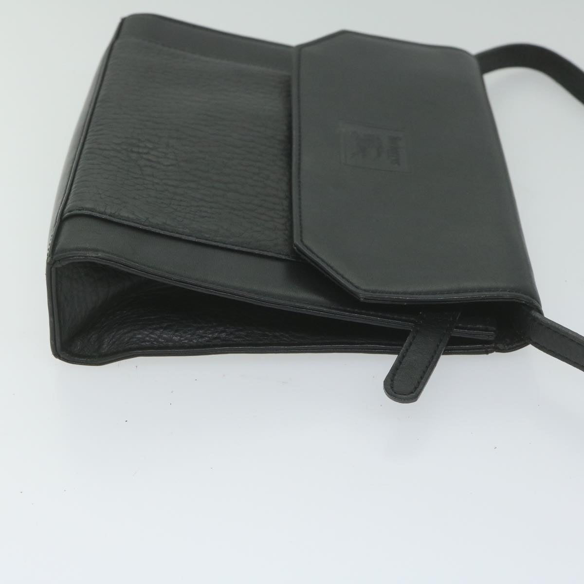 Luxury BurberrySs Shoulder Bag Leather Black Auth bs10626