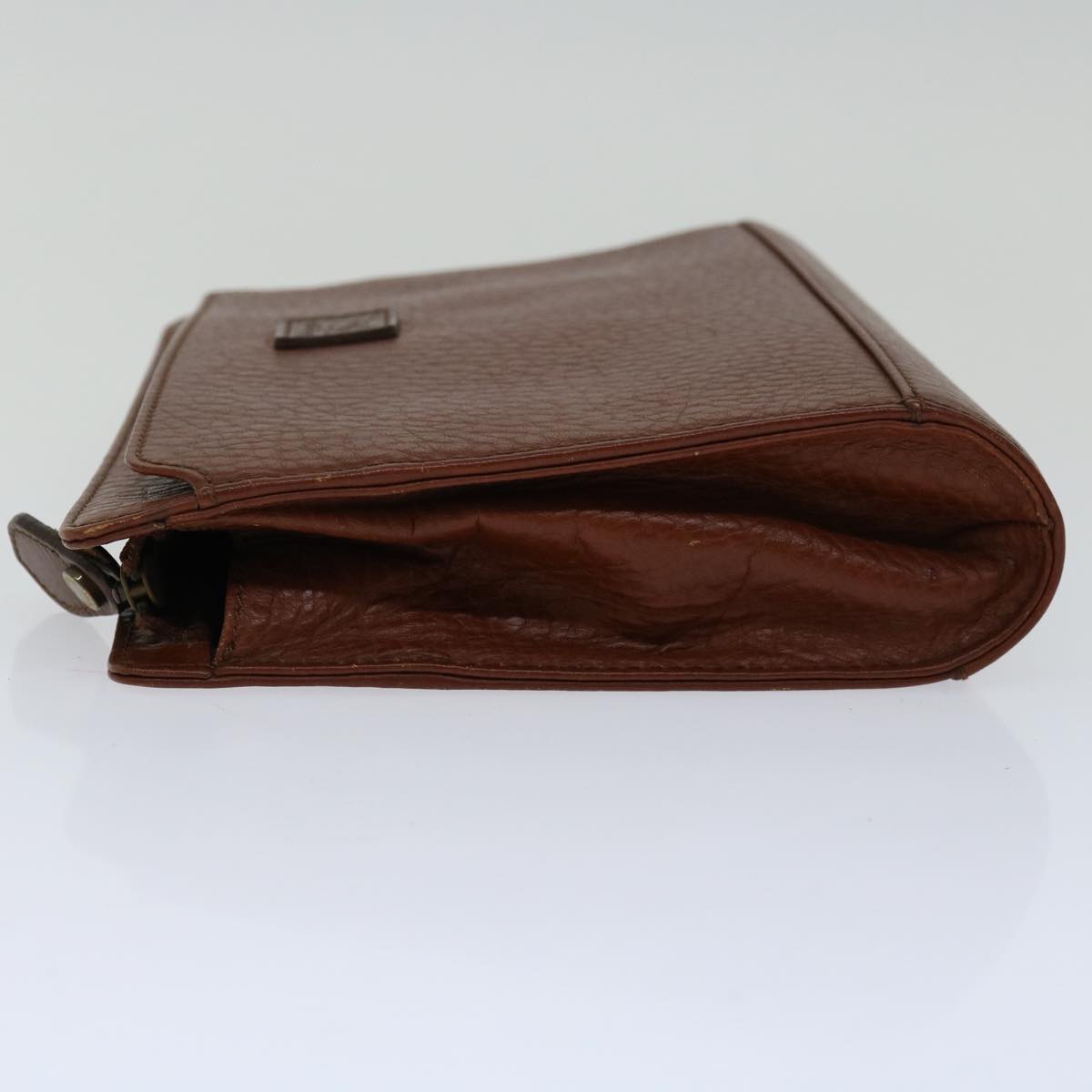 Luxury BurberrySs Clutch Bag Leather Brown Auth bs12180