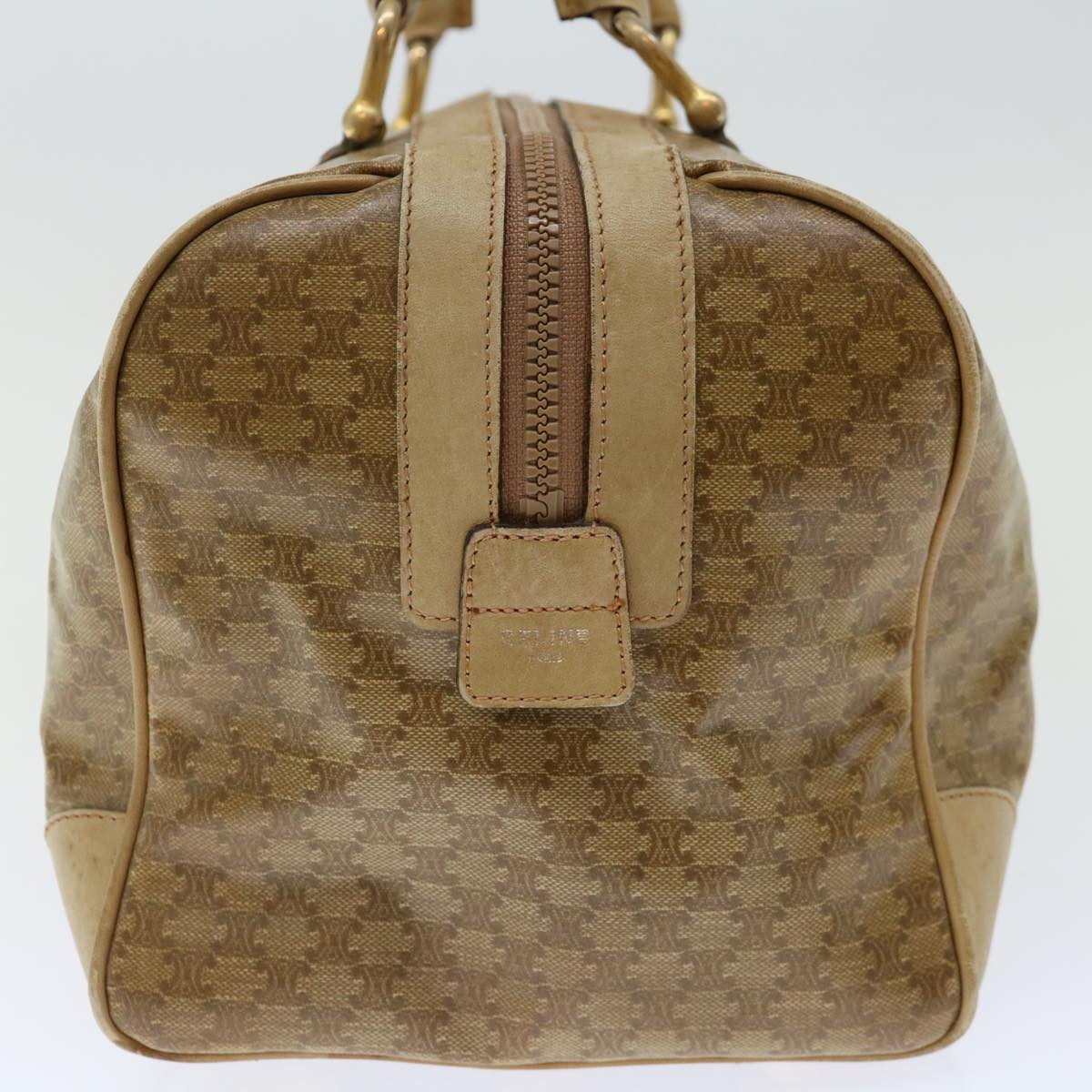 Luxury CELINE Macadam Canvas Boston Bag Beige 13428