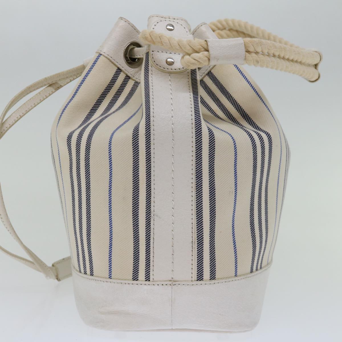 Luxury Burberry Tote Bag Canvas White Auth bs13470
