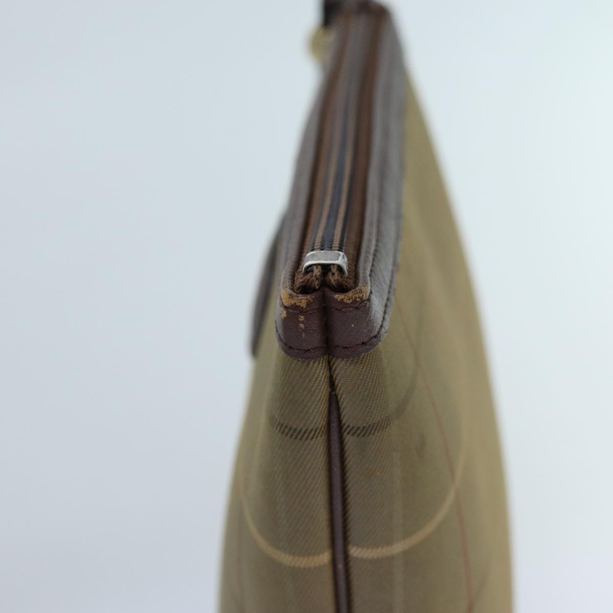 Luxury BurberrySs Nova Check Clutch Bag Canvas Brown Auth bs13864