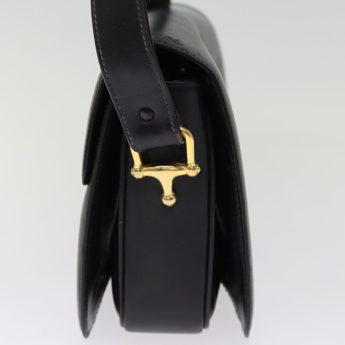 Luxury CELINE Horse Carriage Shoulder Bag Leather Black 14459
