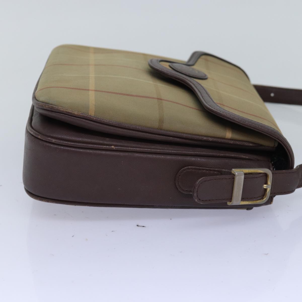 Luxury BurberrySs Nova Check Shoulder Bag Canvas Beige Auth bs14715