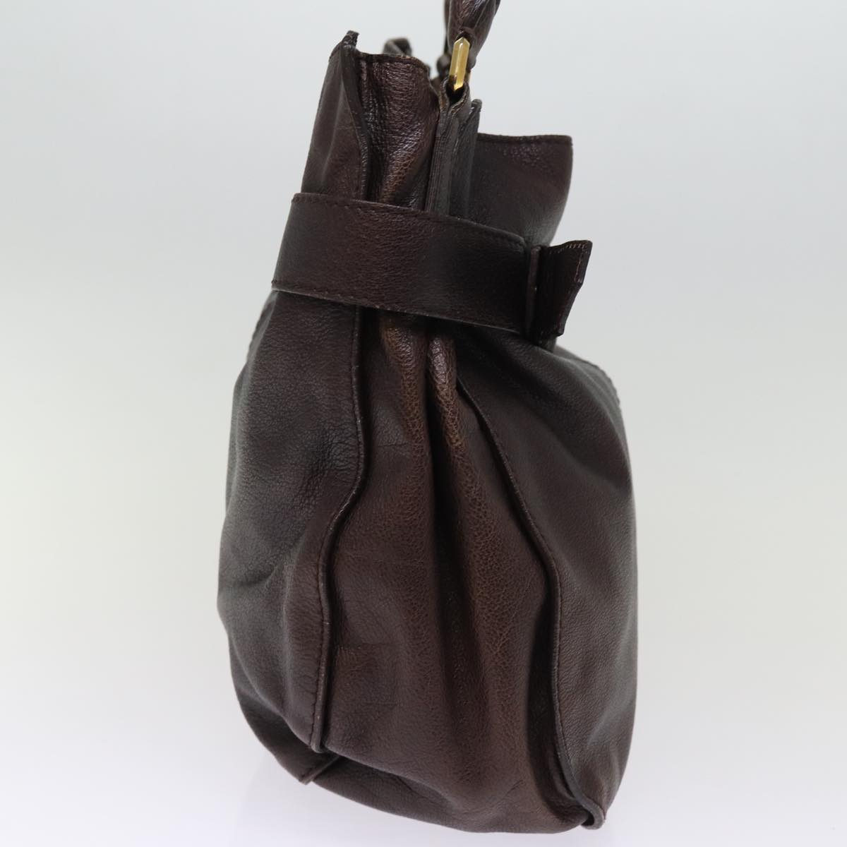 Luxury Burberry Shoulder Bag Leather Brown Auth bs15061