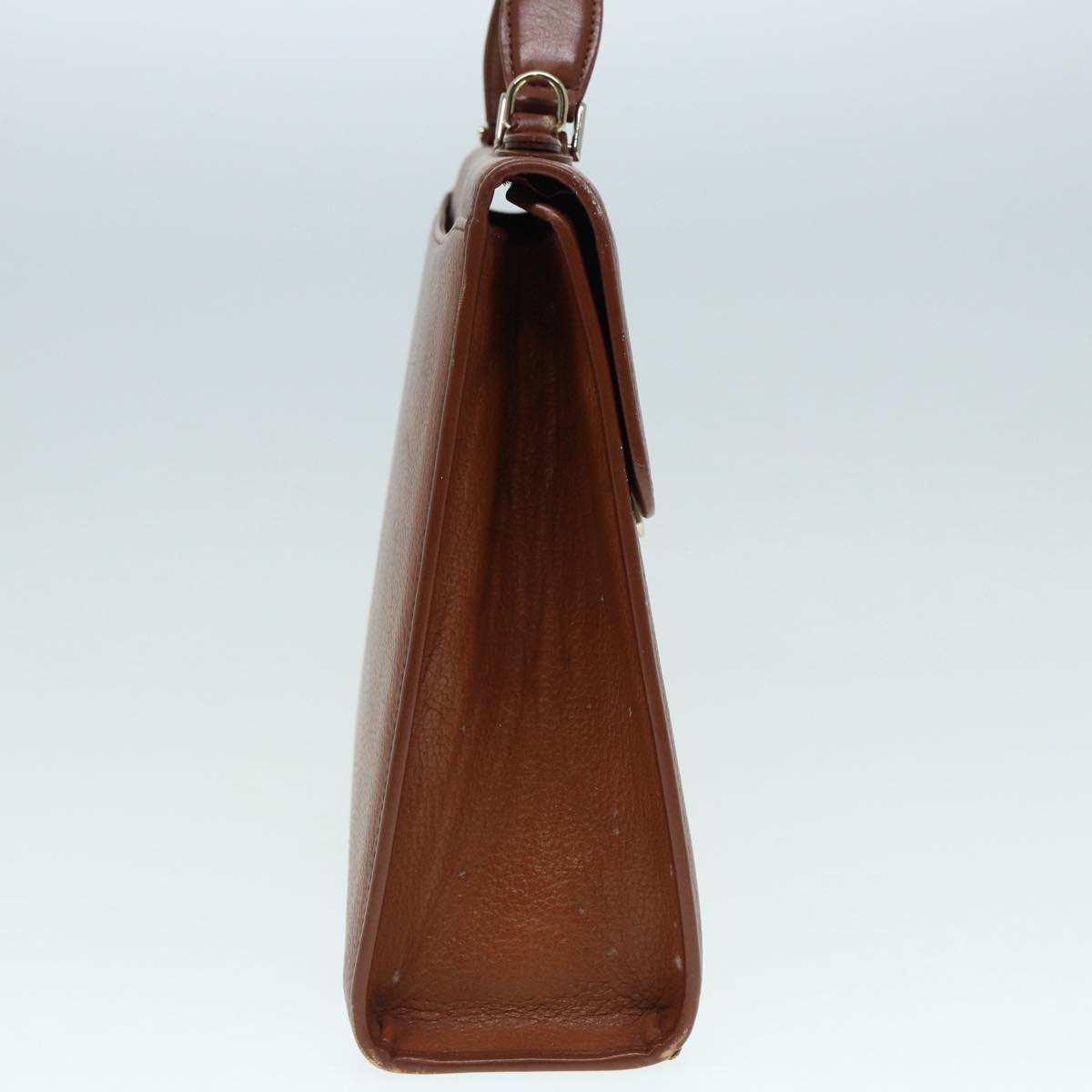 Luxury BurberrySs Hand Bag Leather 2way Brown Silver Auth bs17329