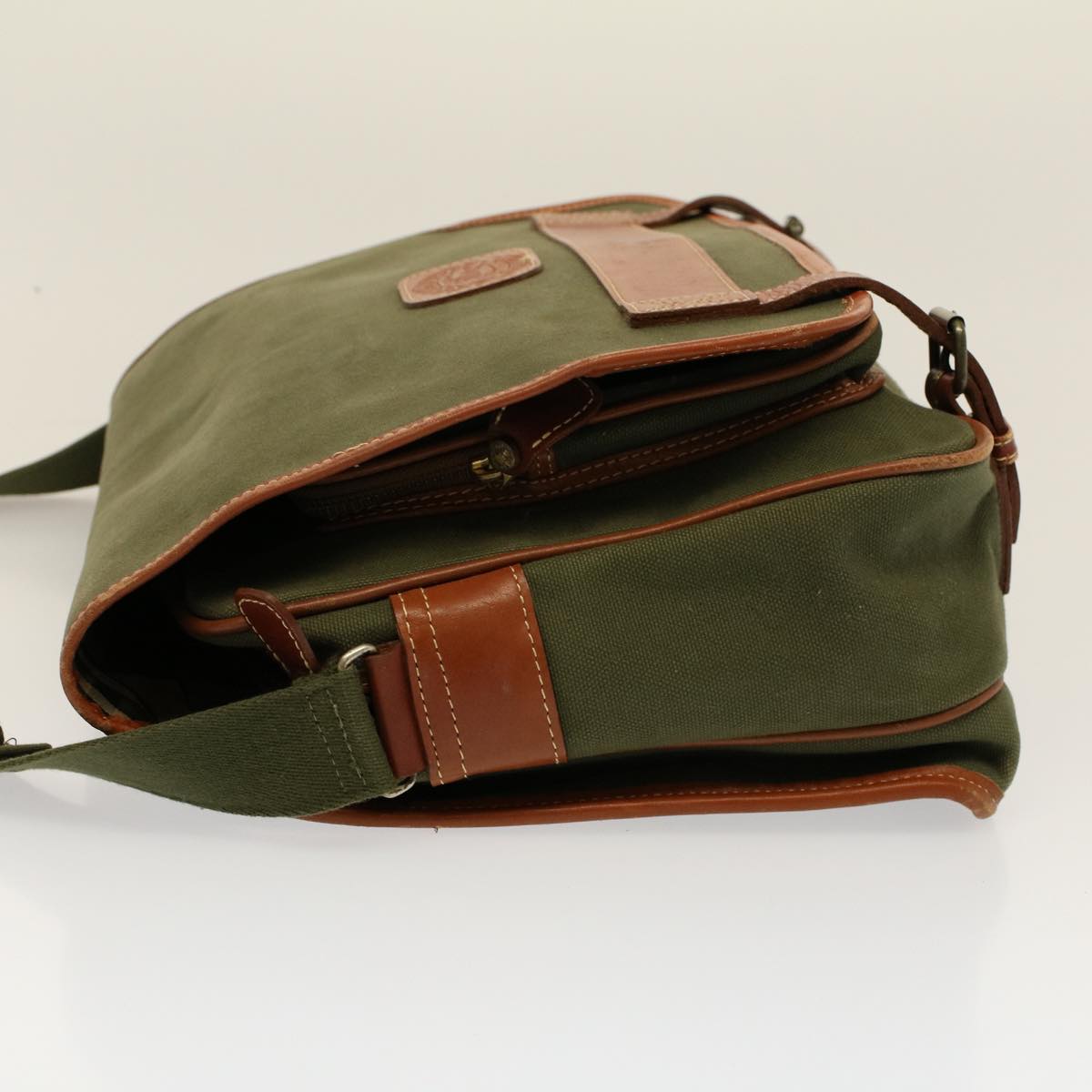 Luxury BurberrySs Shoulder Bag Canvas Khaki Auth bs9442