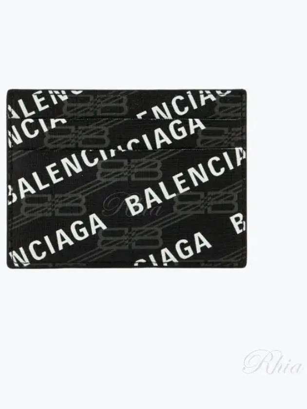 Luxury Balenciaga Trending 2025 Monogram Pattern Card Wallet Black