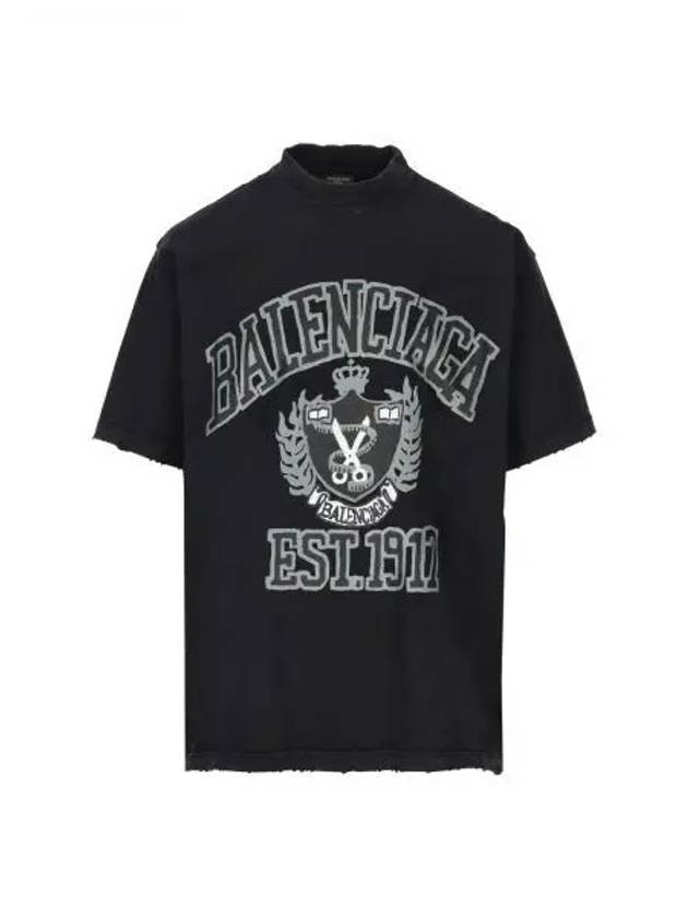 Luxury Balenciaga Trending 2025 DIY College Medium Fit Short Sleeve T-Shirt Black