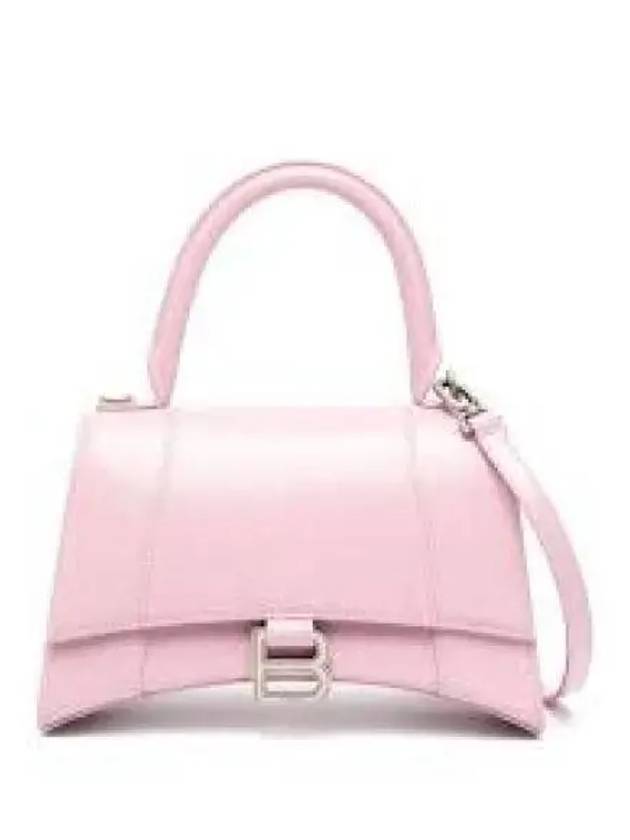 Luxury Balenciaga Trending 2025 Hourglass Shiny Box Calfskin Small Tote Bag Pink