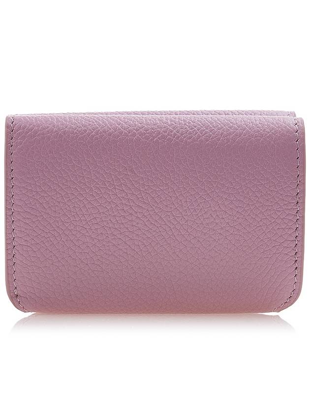 Luxury Balenciaga Trending 2025 Logo Tripold Leather Half-Wallet Pink