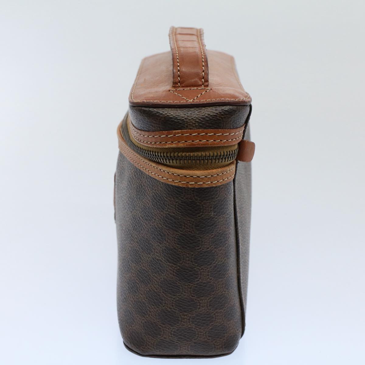 Luxury CELINE Macadam Canvas Hand Bag PVC Leather Brown ep1829