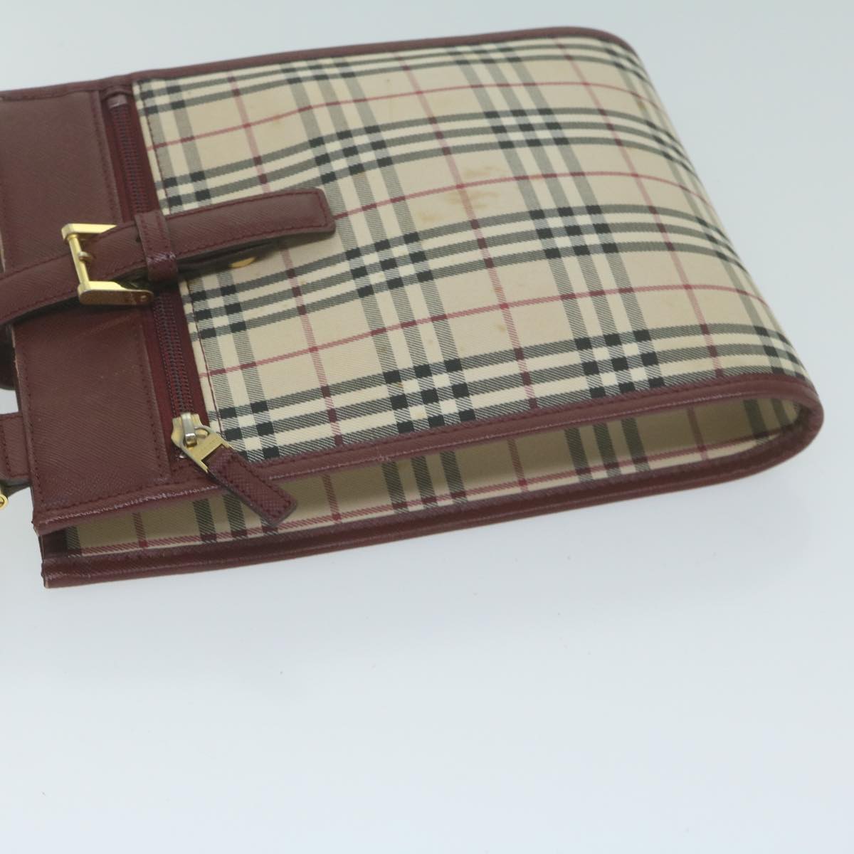 Luxury Burberry Nova Check Shoulder Bag Canvas Beige Auth ep3200