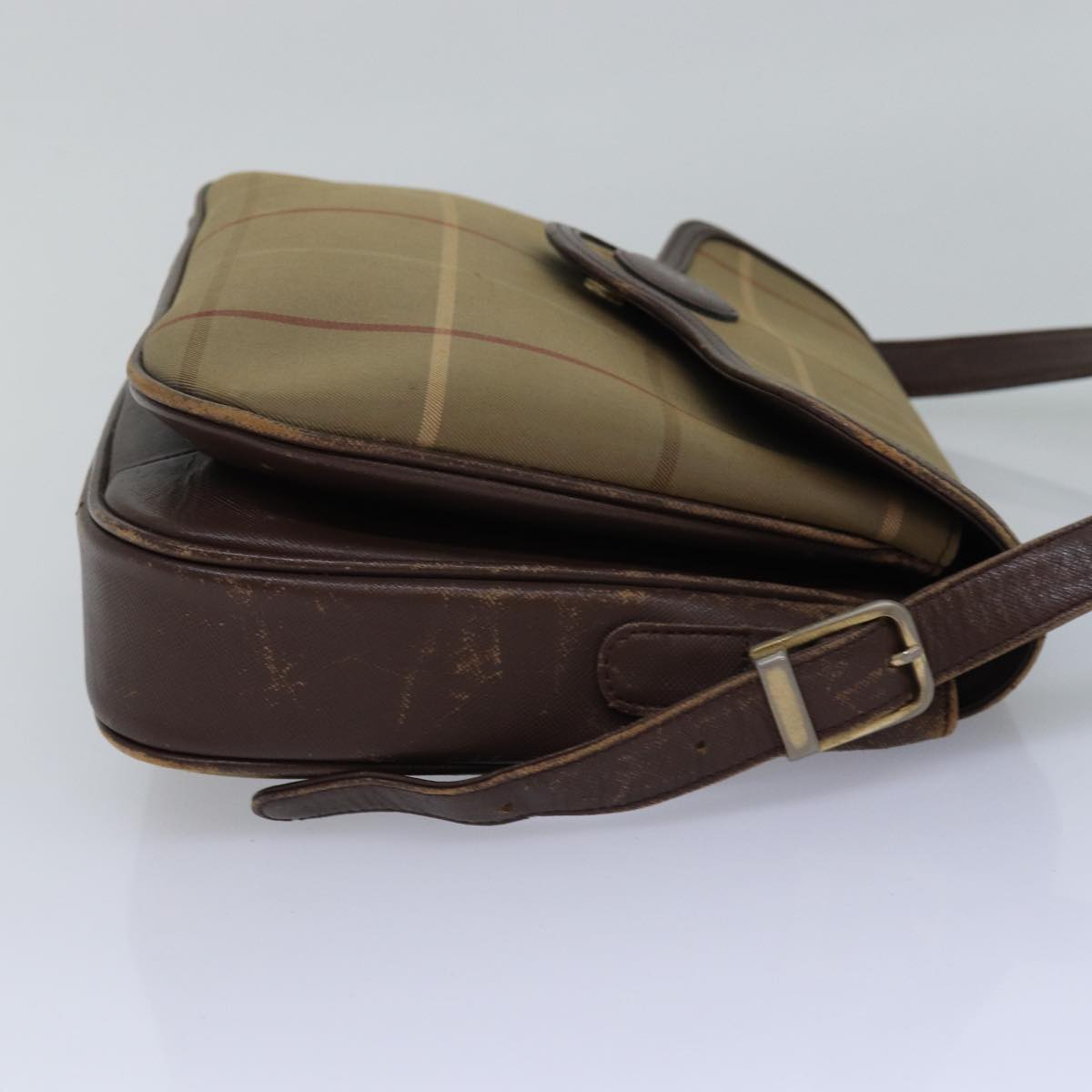 Luxury BurberrySs Nova Check Shoulder Bag Canvas Beige Brown Auth ep4359