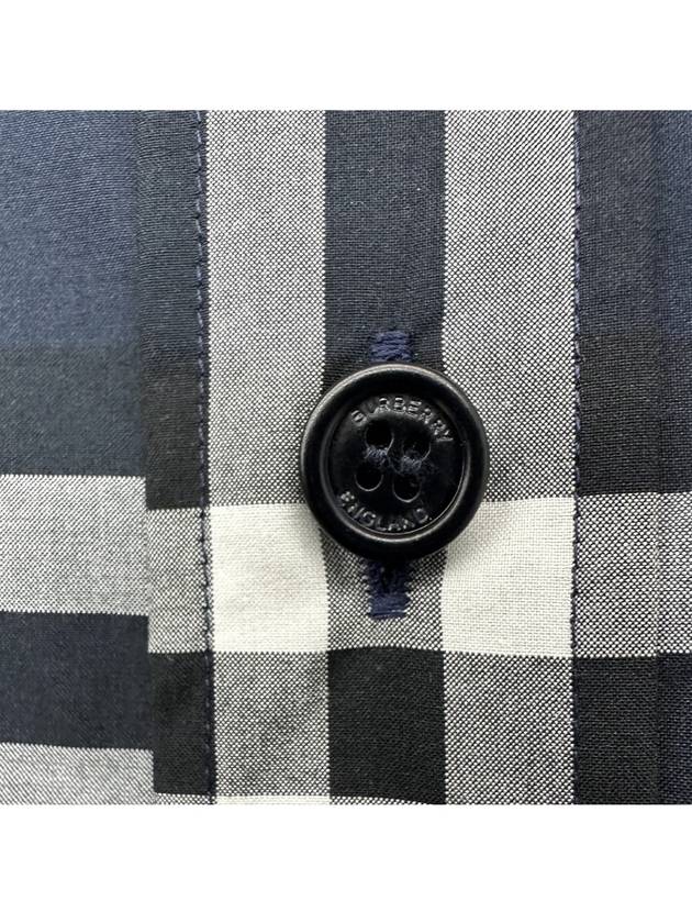 Luxury Burberry Men's Vintage Check Long Sleeve Shirt Navy