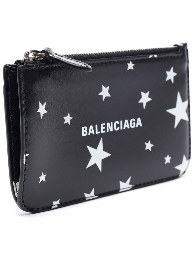 Luxury Balenciaga Trending 2025 Stars And Moon Print Card Wallet Black
