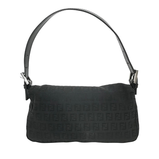 Fendi Leather-Trimmed Zucca Baguette