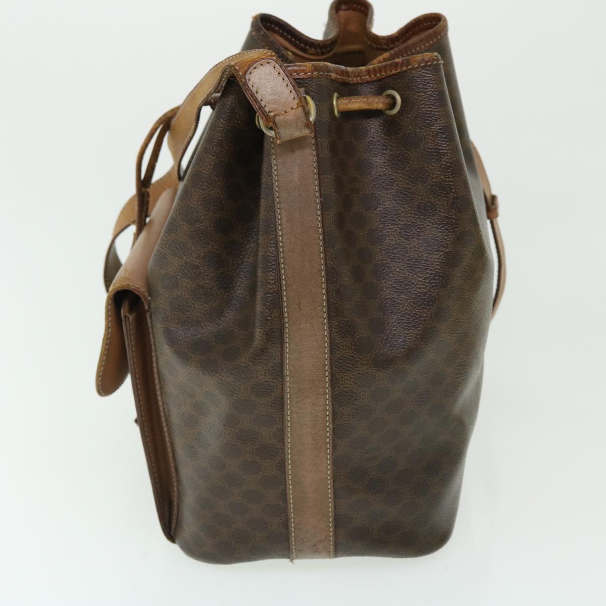 Luxury CELINE Macadam Canvas Shoulder Bag PVC Leather 2Set Brown Beige fm2643