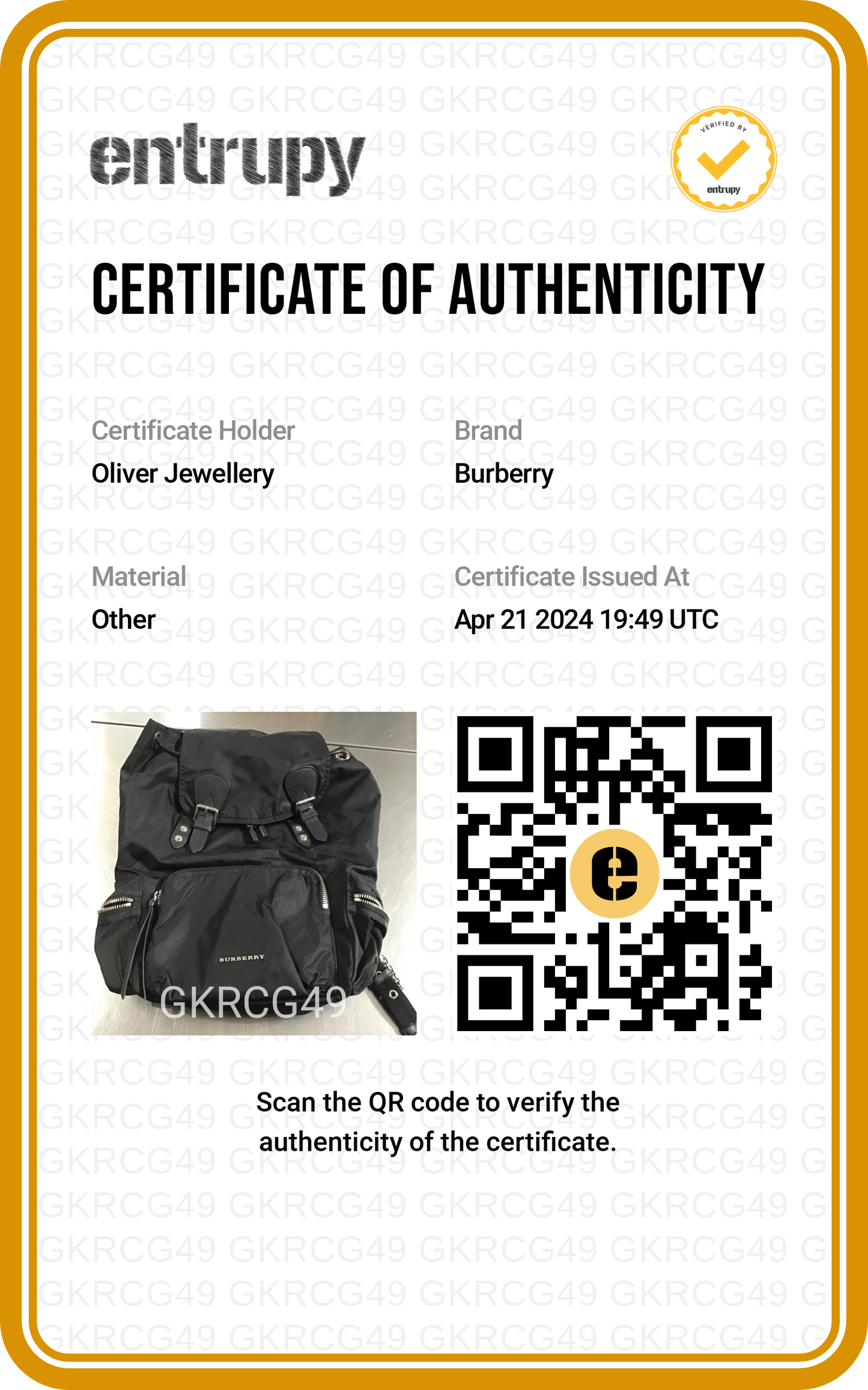 Burberry Black Technical Nylon Large Rucksack Backpack