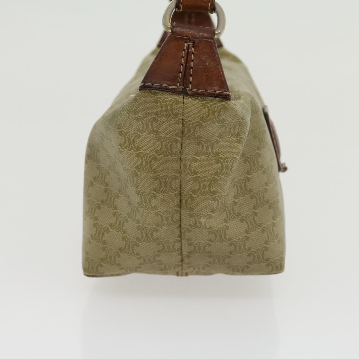 Luxury CELINE Macadam Canvas Hand Pouch PVC Leather Beige am2606g