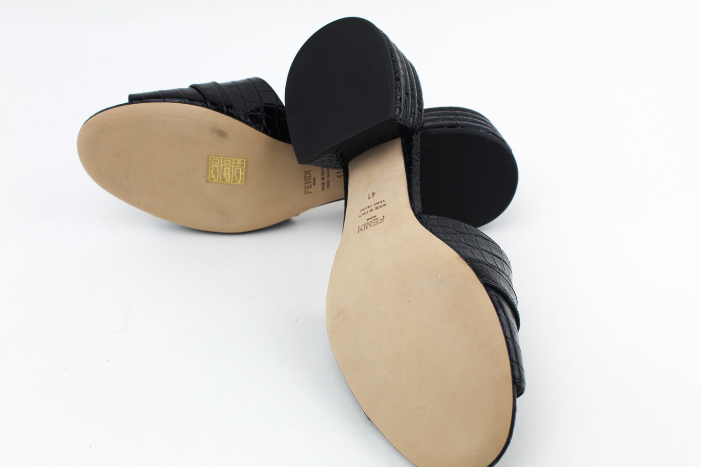 Fendi Mock Croc FF Slide Sandal