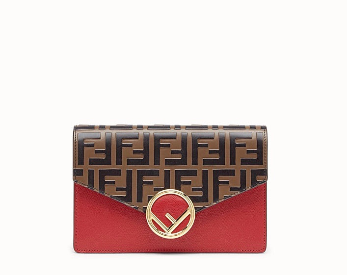 FENDI LOGO LEATHER CHAIN BAG