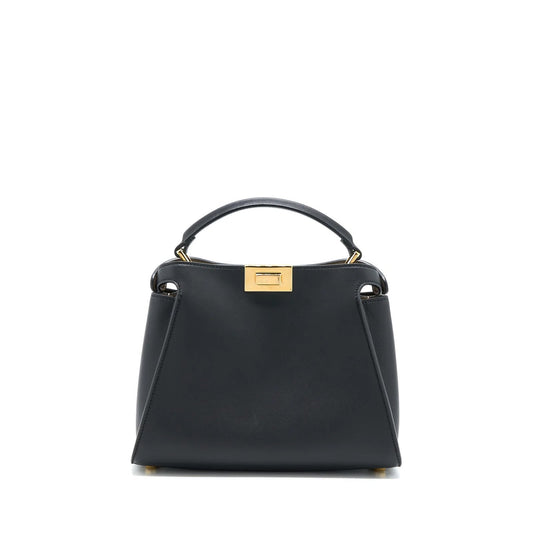Fendi Small Peekaboo Iconic Purse Calfskin Black